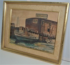 MORTON GROSSMAN 1926-1998 ANTIQUE WATERCOLOR PAPER SIGNED 1941 AMERICAN ARTIST
