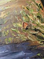 ORIGINAL OIL impasto Painting Autumn Fall River LANDSCAPE 10″x 8″ by Olga Diduh