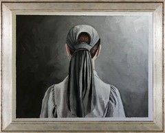 Study of an Amish girl, painting, 11 x 14 acrylic on paper hand-painted by me.