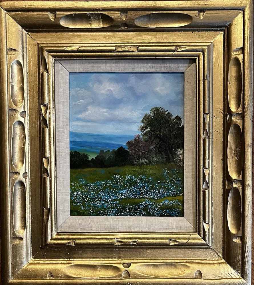 Oil Painting-Classic Scenic View -Tx Hill Country Bluebonnets-Stunning