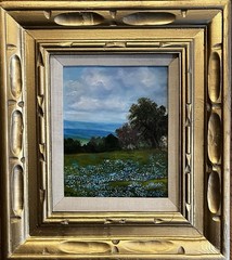 Oil Painting-Classic Scenic View -Tx Hill Country Bluebonnets-Stunning