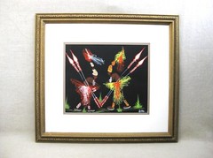 Vintage Folk Art Painting Framed Original Belgian Congo Fine Art Primitive Naïve