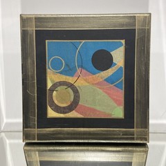 VTG. Mix Media on Board abstract painting 15 1/4″x15 1/4 Signed Numbered