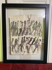 Purvis Young “Urban Miami Crowd” Original Medium-Large Work
