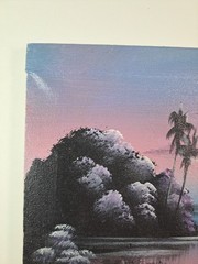 Beautiful Night Tropical Beach Painting On Handmade Canvas