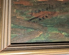 Antique French 1860s Oil on Wood Panel ~Les Precon de Crochet~ E. Accard