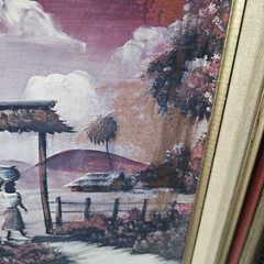 Vintage H. Dominguez Santo Domingo Dominican Republic Village Woman Oil Painting