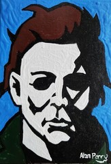 Halloween Michael Myers, Original 5″ x 7″ Acrylic Painting