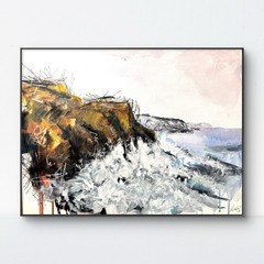 SAMATOWIC Seaside Cliffs 16×20 Abstract Expressionism Original Fine Wall Art 23