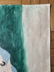 Contemporary Watercolor Painting Woman Peter Feldman 15×20 1980s