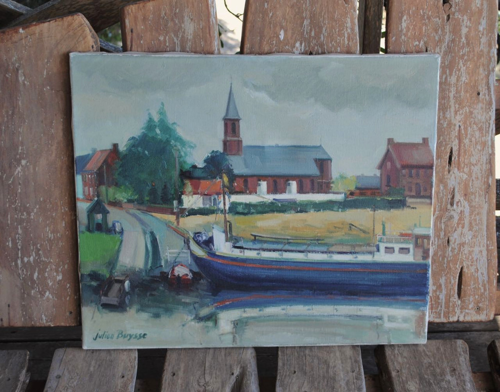 Listed Belgium Artist Julien Buysse Vintage Painting