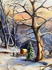 Colorful Trees, 18×24 inches, Original Painting Oil, Home Gift, Wall Art Decor