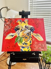 ORIGINAL Giraffe Acrylic Painting 2016 – Signed One-of-a-Kind Wildlife Art