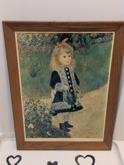 ✨VINTAGE✨ 1876 PIERRE-AUGUSTE RENOIR “A Girl With A Watering Can” – 21” x 27″