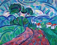 The Road to the Village Painting by Vladimir Boranov Rossine Reproduction