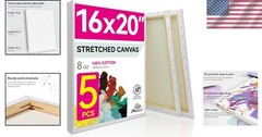 Triple Primed White Canvas, 16×20 Inch 5 Pack
