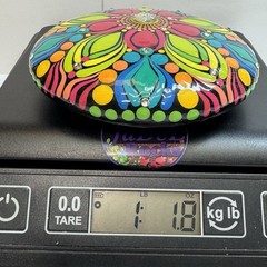 4.5” Aloha Summer Mandala – Hand Painted Handmade Stone – By JaDeL