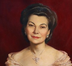 RUTH LINNELL BERRY Mid Century oil painting Portrait of a Lady in a Gown