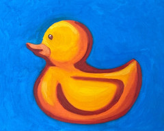 Original Oil Painting, Rubber Duck Still Life, 8 x 10 in.