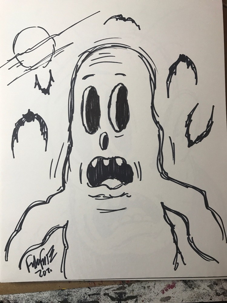 Frank Forte Ghost Creature Monster Horror Original Art Copic Marker Drawing
