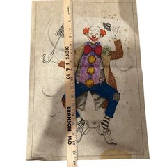 Vintage 1989 Tri-Chem Clown & Bubbles Fabric Painting Chart 7236 Glitter Accents