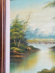 Vintage Cantrell Framed 28″ X 24″ Oil Painting Landscape Autumn