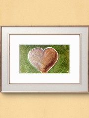 Copper Heart Original Abstract 5×7 Watercolor Paper Signed Contemporary Wall Art