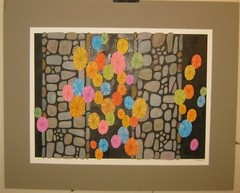 Vintage BEN BLACK Color Block ‚Stones & Bubbles’ABSTRACT PAINTING -Listed Artist