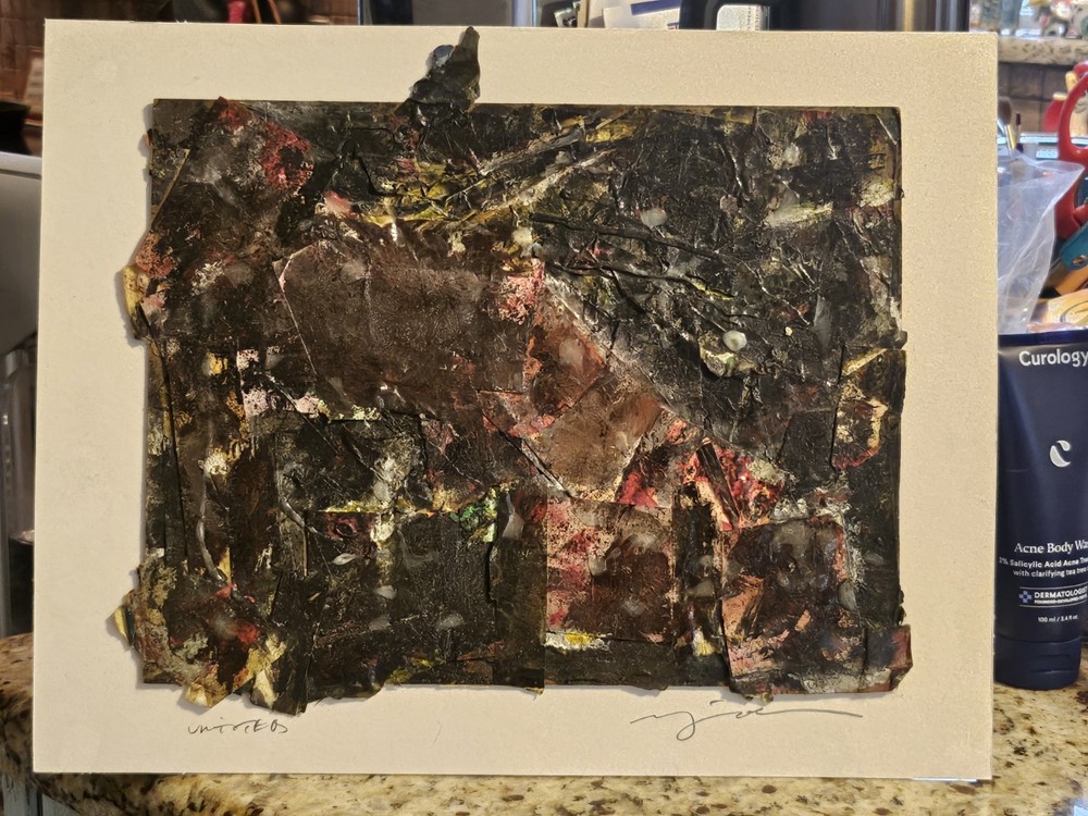 Signed CHUNKY Painted Collage URBAN EXPRESSIONIST CITY ABSTRACT MODERNISM 14×11