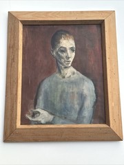 ANTIQUE PORTRAIT PAINTING WPA ARTIST LUCIUS CROWELL IMPRESSIONIST NEW YORK IL