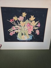 Floral Watercolor Painting By H.F. Gottlieb Signed And Dated 1938 On Art Board