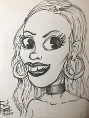 Frank Forte Sexy Goth Girl Monster Horror Original Art Copic Marker Drawing