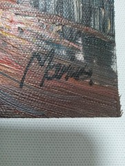 Oil Painting Signed Marius Paris In The Fall Scene Eiffel Tower 8 x 10 Inches