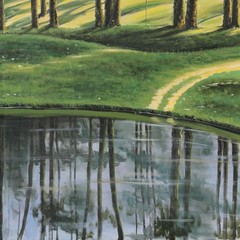 Untitled (Golf Series) by Kenneth Stancin Oil/Acrylic on Canvas 40” x 30″