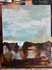 Original Art Signed Canvas Abstract Landscape 11×14 Designer Brand New