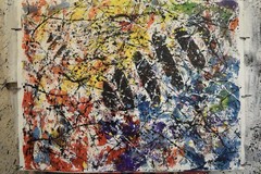 Jackson Pollock Style Giant Canvas Painting 81”X62” (6 Foot 9 inch) Abstract XXL