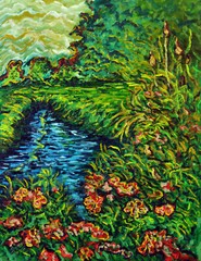 The River Test – Hampshire – Original Oil On Linen Canvas – By F. DeTrolio