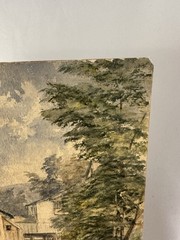 antique original watercolor Architecture Grain Mill River 10” x 7 1/2” Unsigned