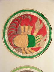 Mid-Century Folk Art Watercolor Zodiac Signs Scorpio & Pisces Original Crude Mat