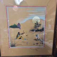 Merlin Little Thunder Southern Cheyenne Original Gouache Painting