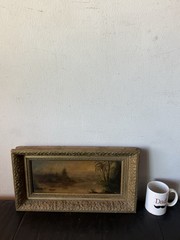 FINE ANTIQUE 19TH CENTURY LANDSCAPE OIL PAINTING OLD HUDSON RIVER SCHOOL 1880s