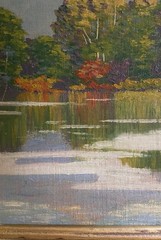 Vintage New Hampshire, White Mountains , Lake Chocorua Signed O/B guilt Frame￼￼￼