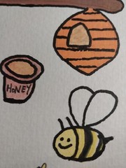 G.A.Titan Acrylic Painting IMPRESSIONISM Honey Bee Hive Artwork