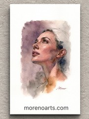 Original Female Figure Portrait Classical Painting 5.5×8.5 Book page
