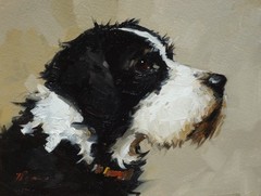 Oil painting of a jack Russell dog – original portrait by UK artist j payne
