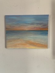Colorful Seascape oil painting by Gina Vann new large 16 in. x 20 in. unframed