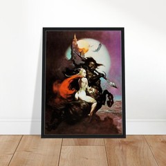 The Moon Maid Fantasy Framed Canvas 24×32 – Frank Frazetta 1974 Sci-Fi Art