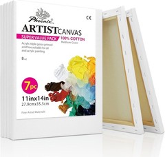 Durable & Lightweight 11×14 Inch Stretched Canvas – 7 Pack for All Skill Levels
