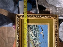 MCM Morris Katz Signed Oil Painting Featuring Seagull. Signed On Back As Well