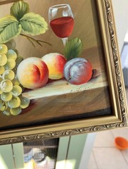 Vintage Still-life Painting Featuring Fruit. Great Frame Ready to Hang 11×9